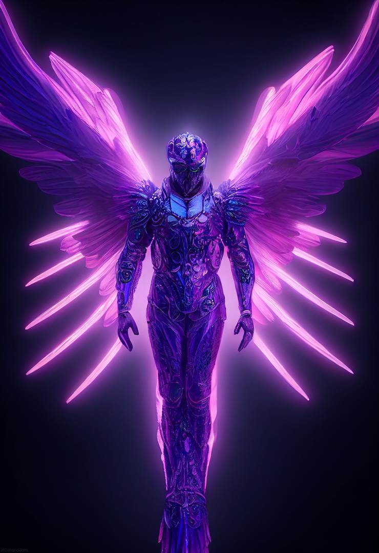 fallen angel, character, character, purple