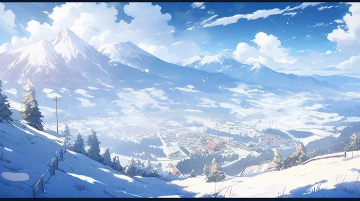 风景, background, background painting, snow, aI绘图