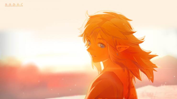 Link, 塞尔达传说, sky, illustration, Link (Breath of the Wild)