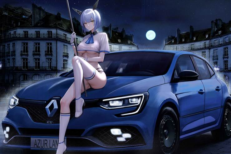 赛车女郎, 汽车, 车, Azur Lane, 碧蓝航线, Gascogne (Azur Lane), night view, 碧蓝航线1000users加入书籤