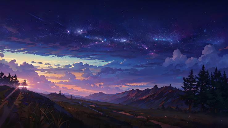 wallpaper, 风景, background, night sky, stars, 云, night view