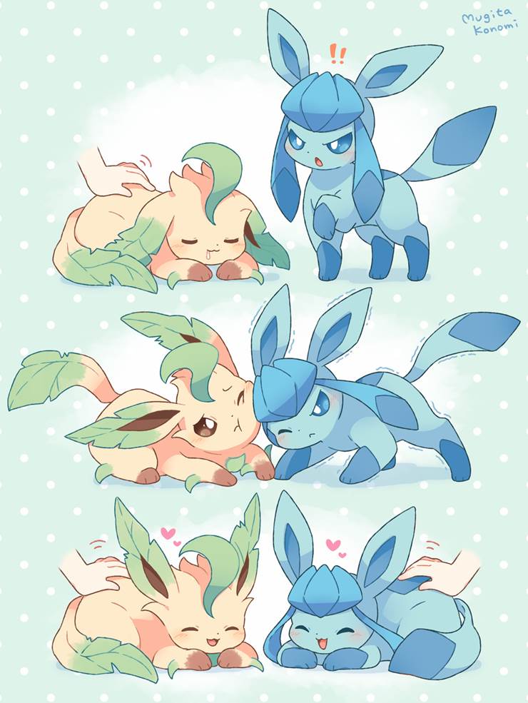 Pokémon, Eeveelution, leafeon, glaceon