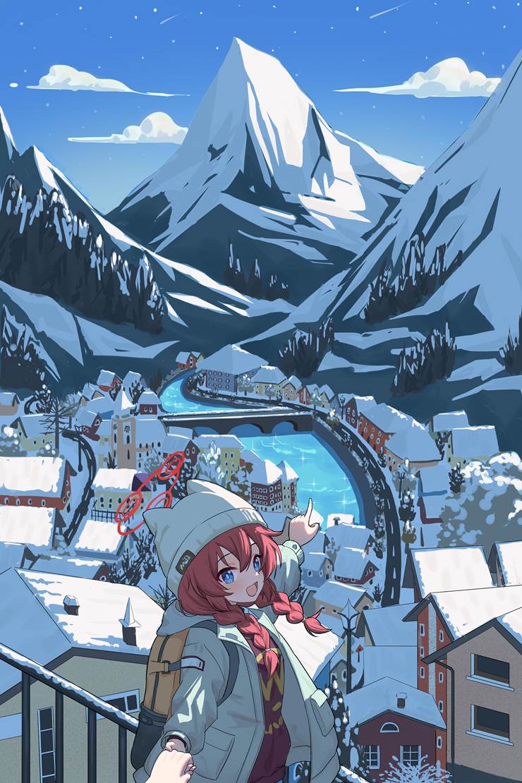 碧蓝档案, Maki Konuri, Konuri Maki (Camp), scenery, 风景, snowy landscape