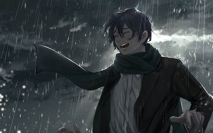 原创, 原创, young man, background, 西装, rain