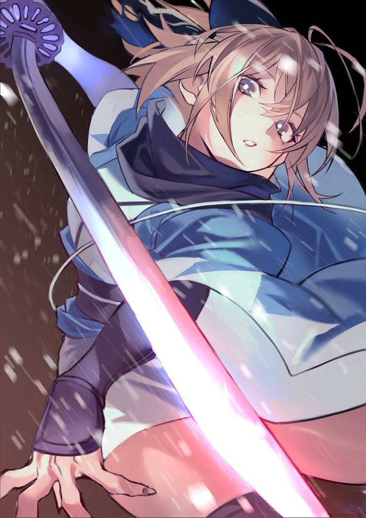 souji okita, Souji Okita (Fate), big sword, Japanese sword, handsome girl