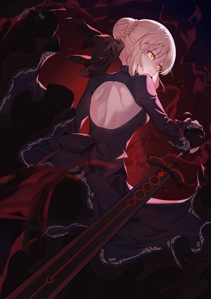 Fate/Grand Order illustration contest 5, Saber〔Alter〕, 回眸, 后背, 阿尔托利亚·潘德拉贡, Saber