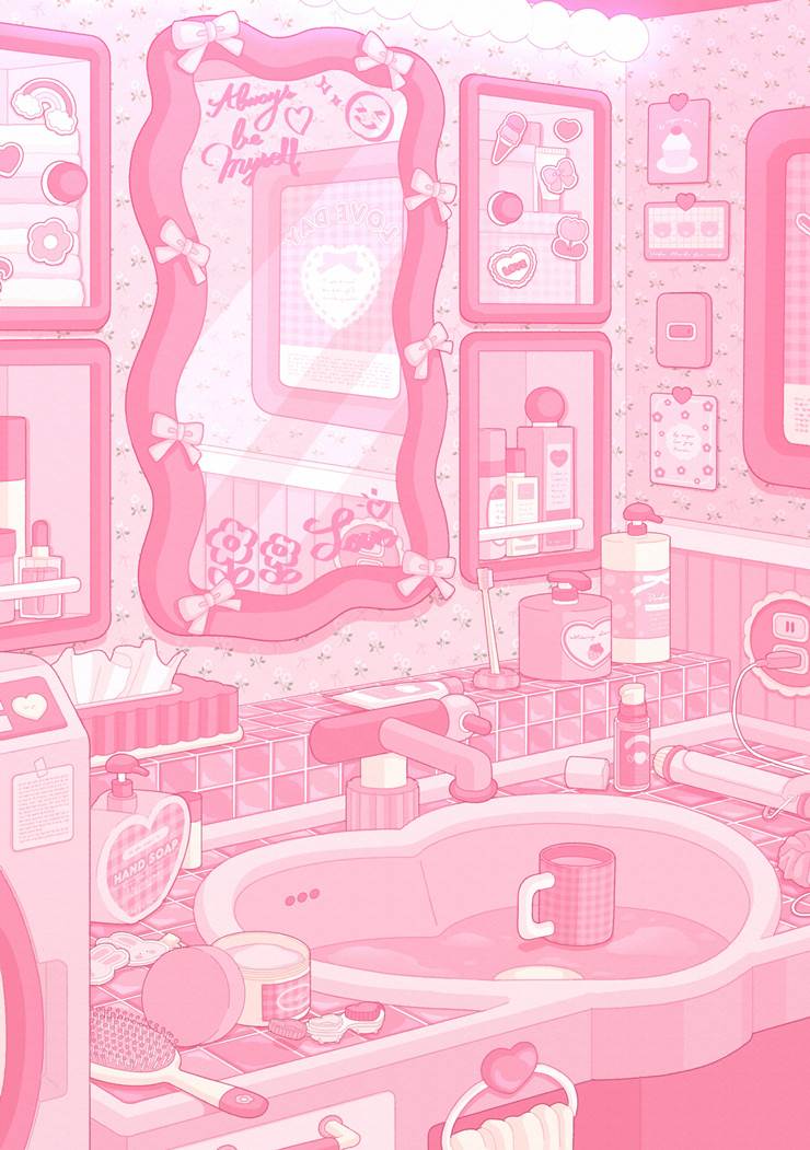 background, 房间, 粉色, 可爱, 原创, 原创