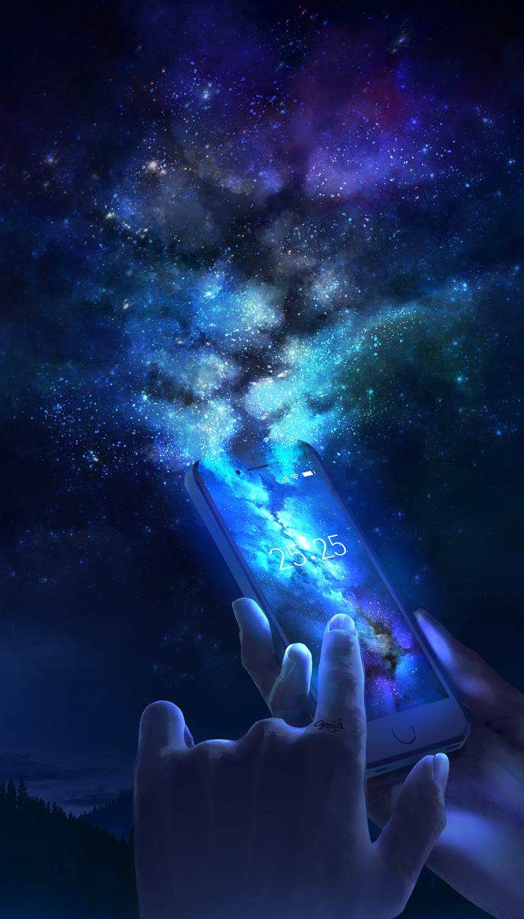 starry sky, 风景, background, night sky, star, fantasy, 原创, 奇幻, night view, smartphone