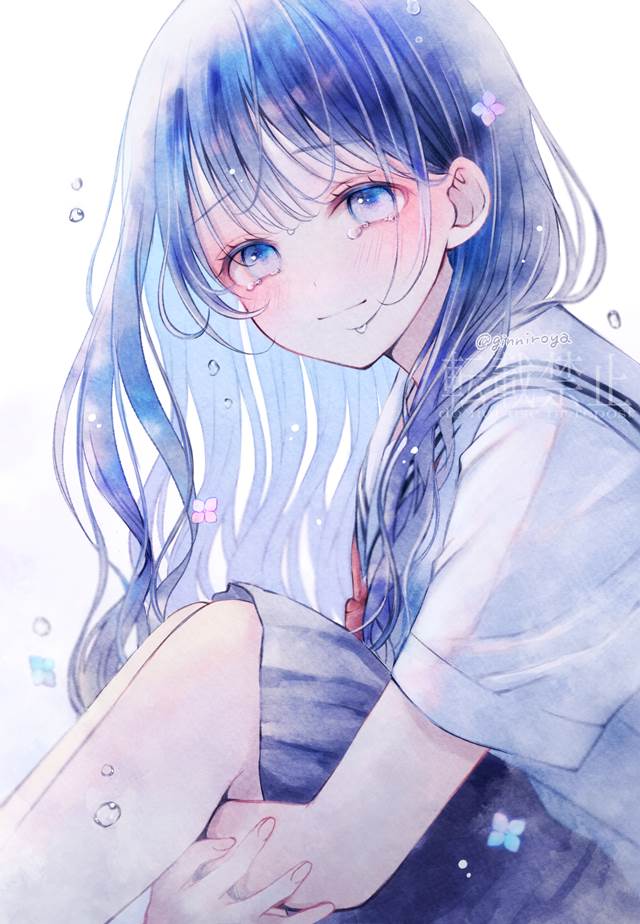 原创, 原创, 女孩子, young girl, 水手服, 紫阳花, rainy season look