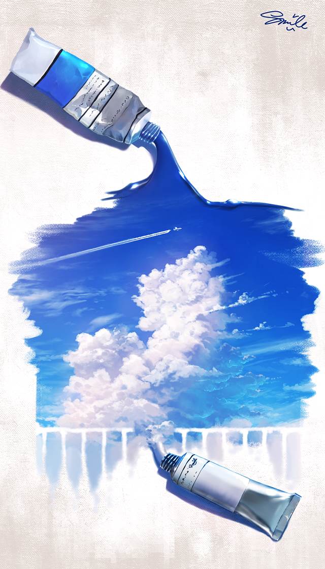 original, scenery, blue, clouds, sky, creation, fantasy, cumulo-nimbus, original 1000+ bookmarks