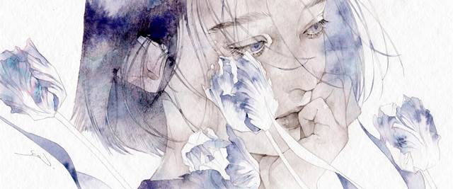 原创, 原创, 女孩子, 手绘, transparent watercolor