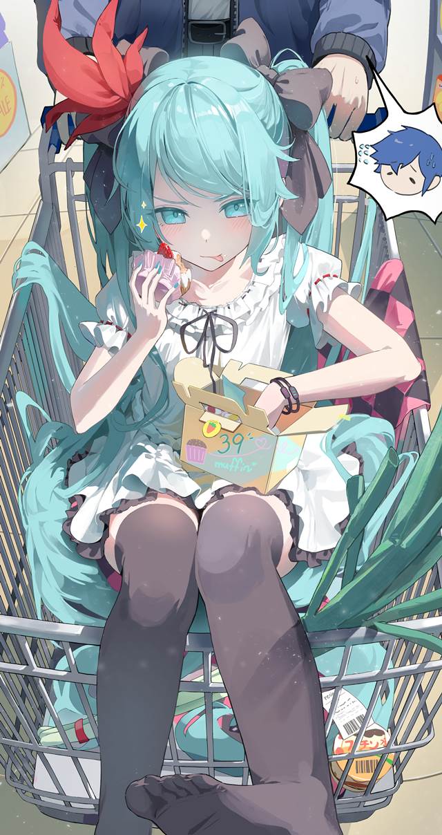 hatsune miku, Vocaloid, vocaloid, illustration, twin ponytails, world is mine, sexy thighs, Vocaloid 1000+ bookmarks