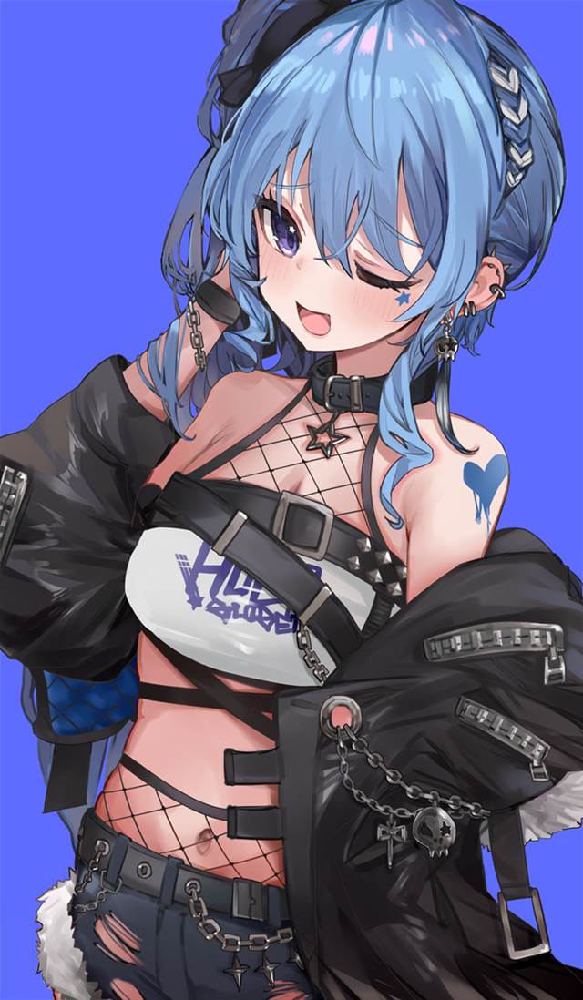 Suisei Hoshimachi, Hololive, Hoshimachi Suisei fanart, 虚拟主播, 穿洞, 肚脐, Virtual YouTuber 1000+ bookmarks