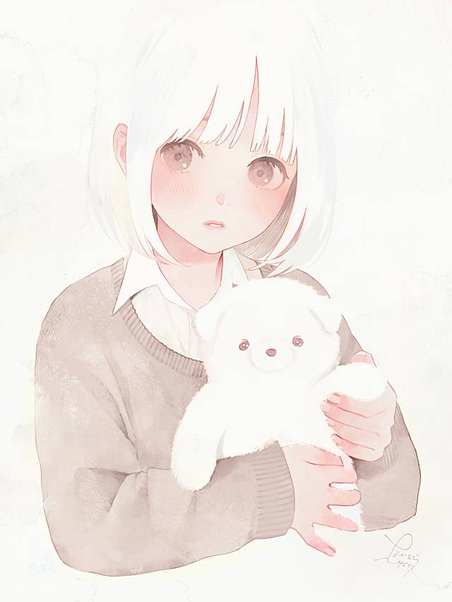 原创, 狗, sweater, 女孩子