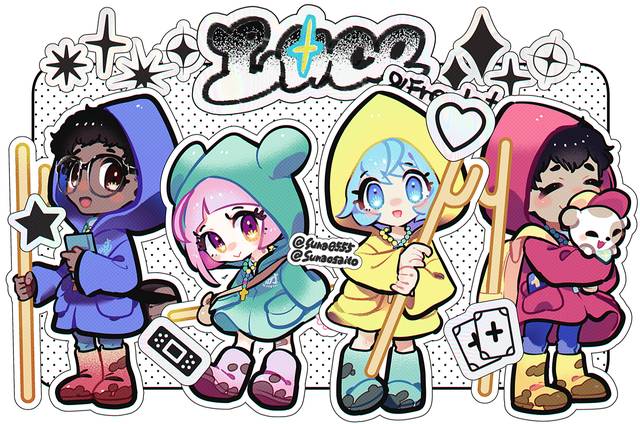 女孩子, 男孩子, raincoat, boots, chibi