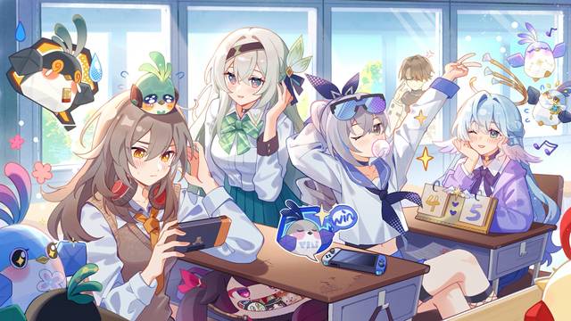 Honkai: Star Rail, 女孩子, Firefly, Silver Wolf, school uniform, 崩坏：星穹铁道1000收藏