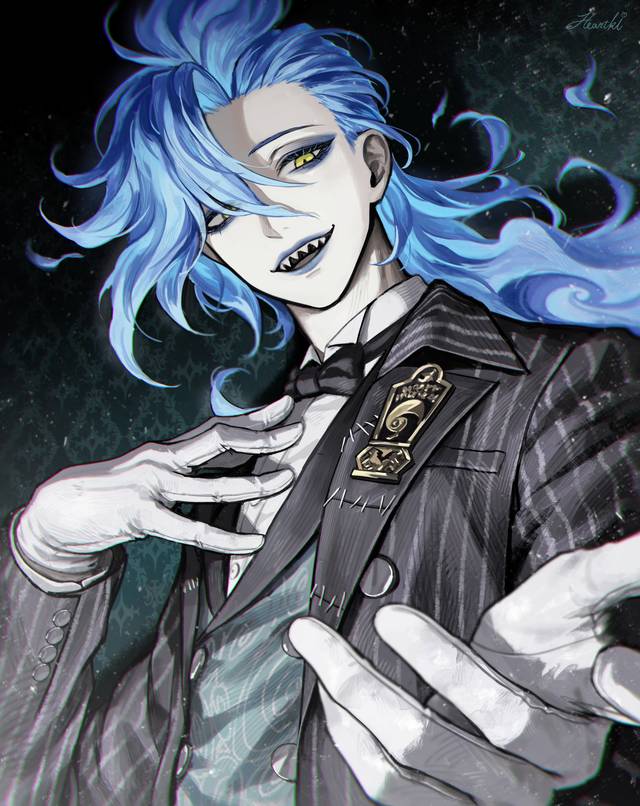 Idia Shroud, Twisted Wonderland, 扭曲仙境, Twisted Wonderland Fanart, Twisted Wonderland fanart, 男孩子, Blue