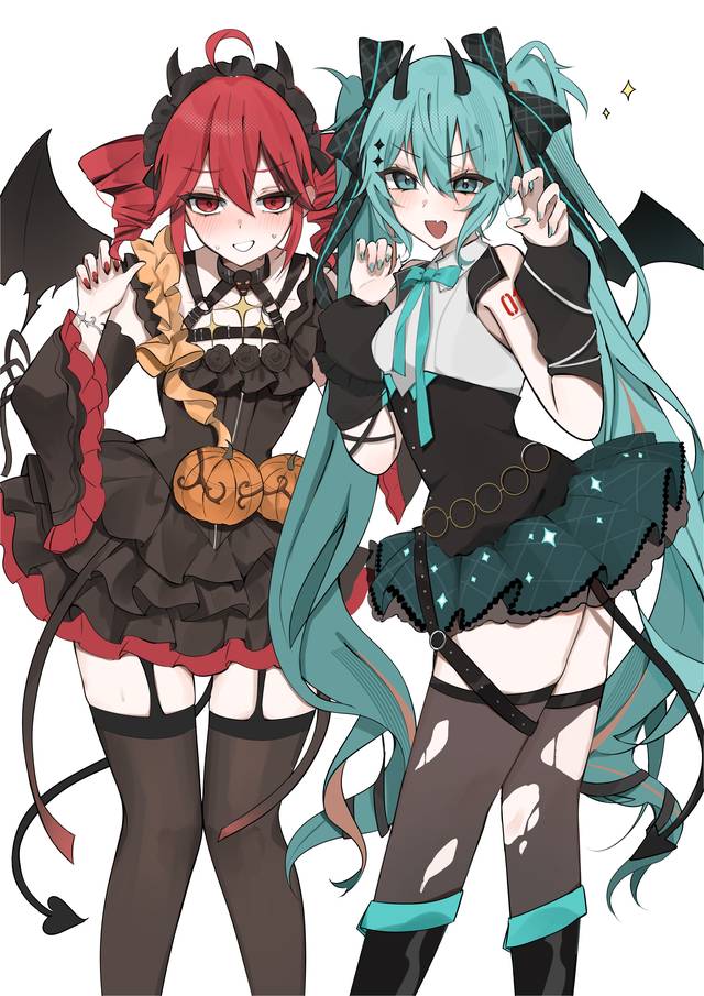 初音未来, 重音Teto, 万圣节, 恶魔, 小恶魔, VOCALOID 500收藏