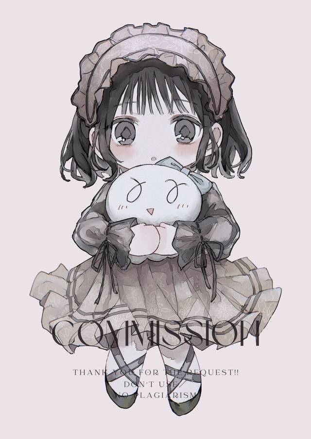 commission, paid request, requested illustration, 水濑祈, SD角色, Q版, chibi