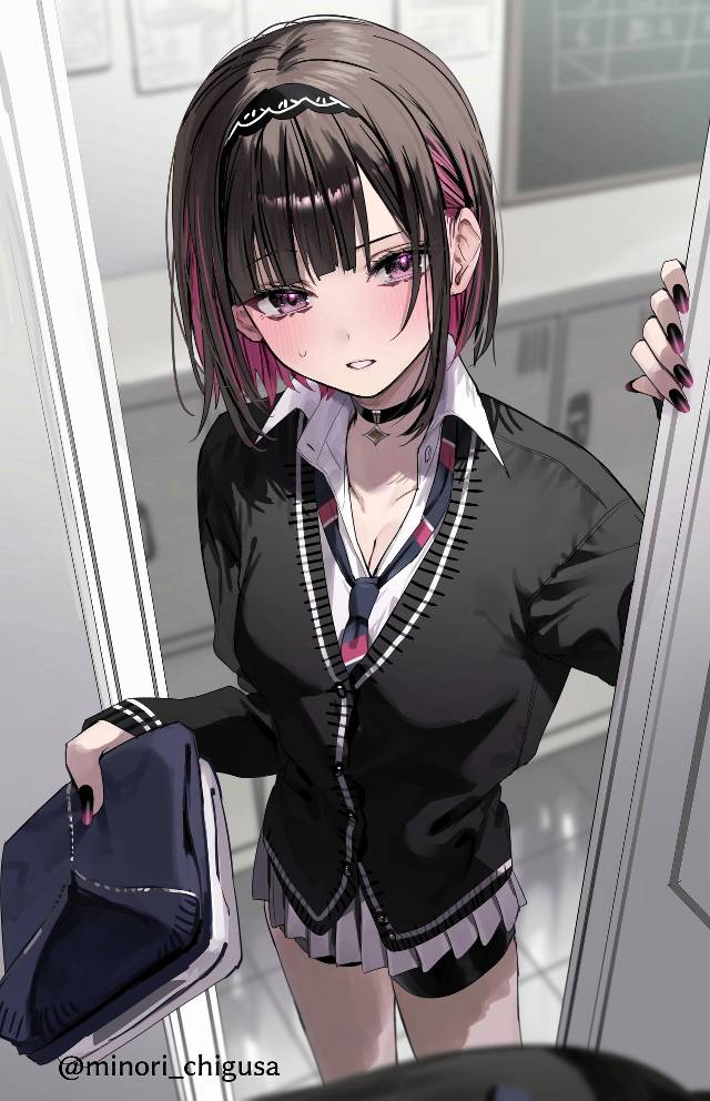 原创, 女孩子, 魅惑的大腿, 紧身裤, 原创百合, Ren Shirayuki, school uniform with shorts