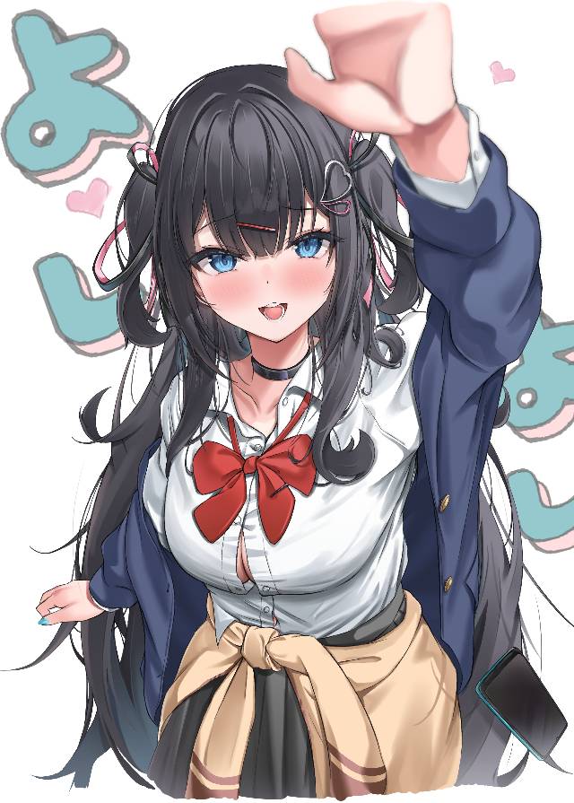 原创, 黑发, uniform, large breasts, long hair, 魅惑的乳沟, 欧派, beautiful girl