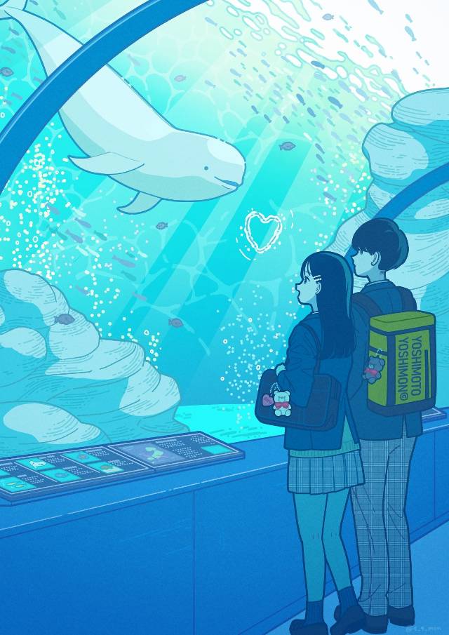 原创, aquarium, 蓝