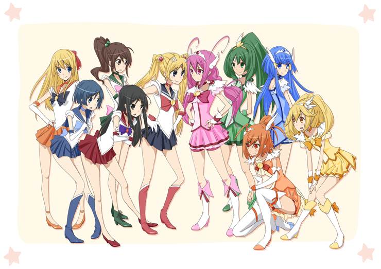 Smile光之美少女, 水手月亮, unofficial crossover, Cure Happy, Sailor Moon x PreCure, crossover 1000+ bookmarks, Glitter Force 1000+ bookmarks, Sailor Moon 1000+ bookmarks, 制作公司梗