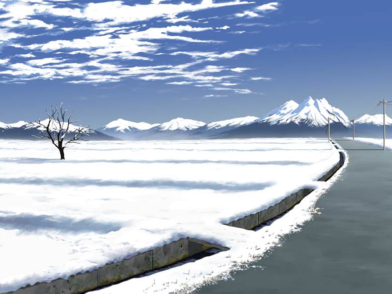snow, mountain, road, winter, background, 风景