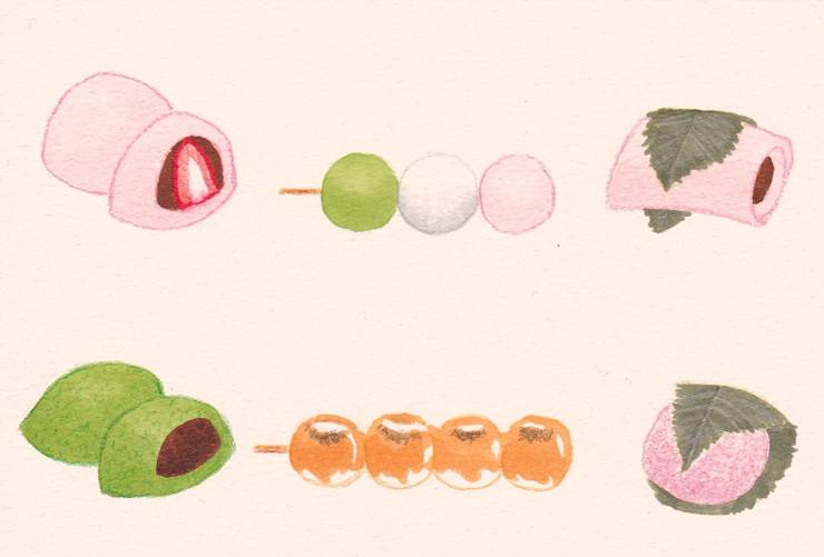 原创, copic马克笔, sweets, 食物, wagashi, 原创50收藏