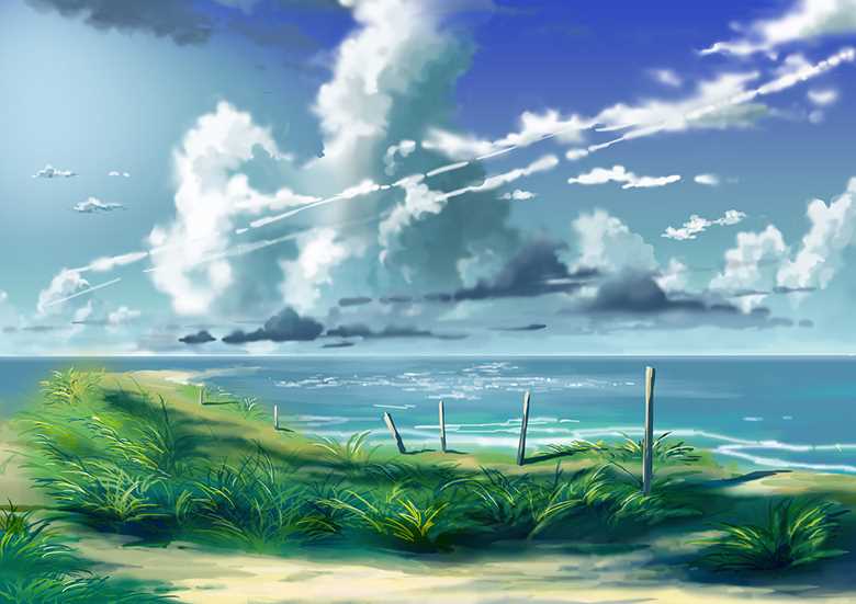 原创, sky, 云, 风景, sea, background, 涂鸦