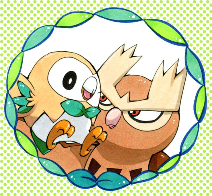 精灵宝可梦, Treecko, Noctowl, 木木枭, incredibly cute, Alola starters