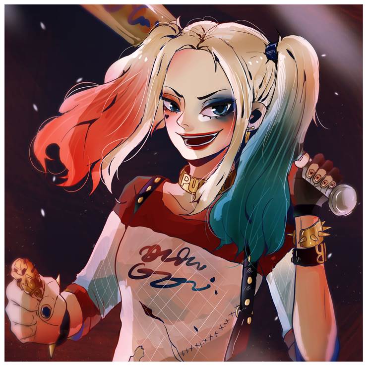 插画, sketch, oekaki, drawing, Harley Quinn