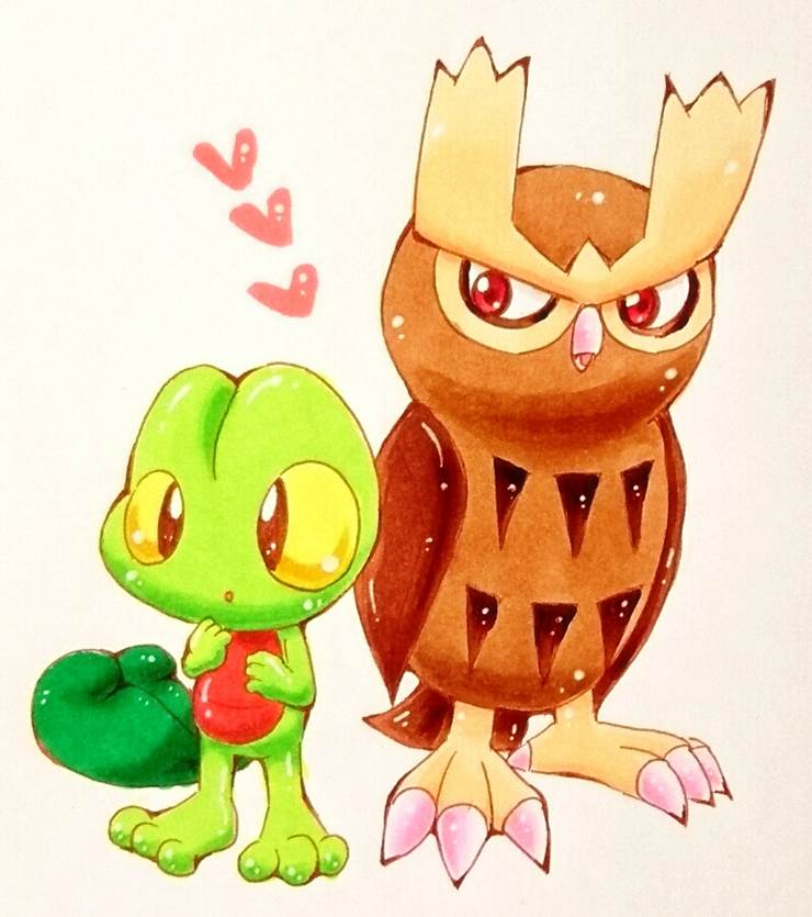 Pokémon, Treecko, Noctowl, Decidueye, incredibly cute