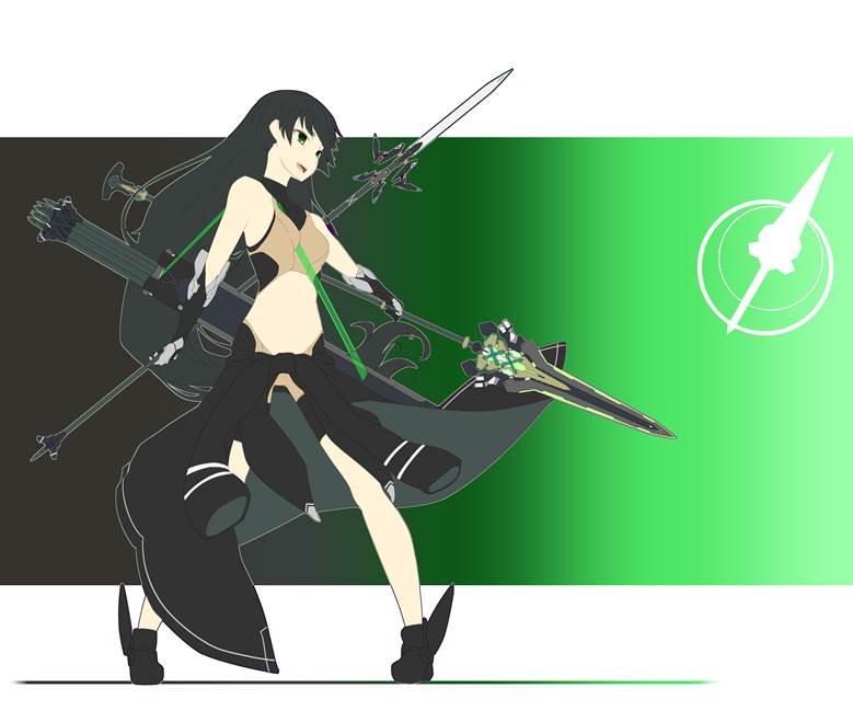 原创, armed girls, spear