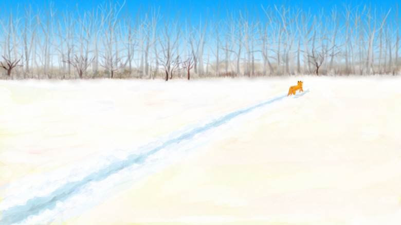 原创, 风景, 狐狸, snow, winter, 树, snowfield