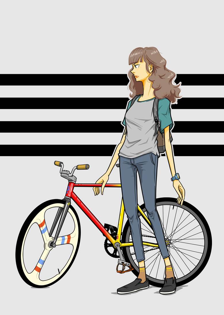 自行车, 原创, street, 牛仔裤