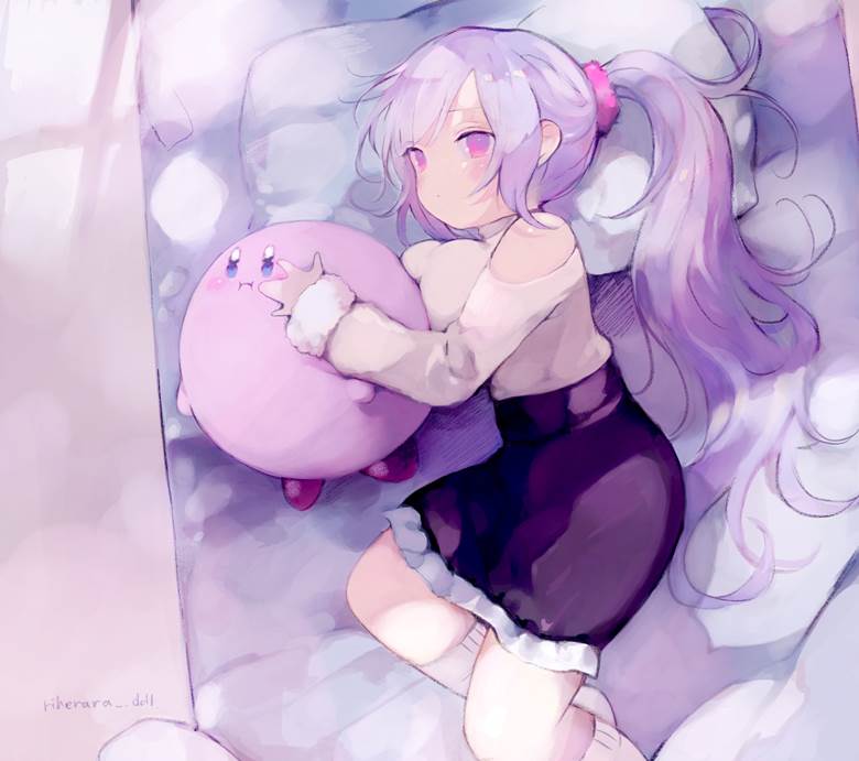 马尾, purple hair, 女孩子, 原创, 卡比