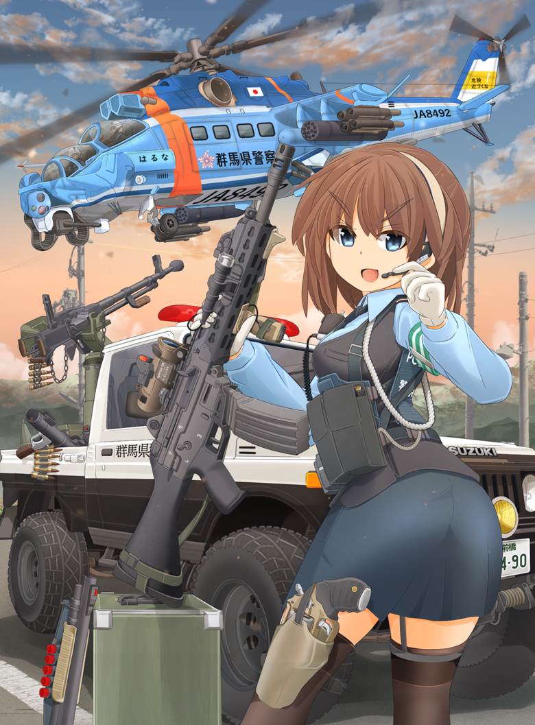 原创, 枪, 军事, Howa Type 89 Assault Rifle, helicopter, police, 车