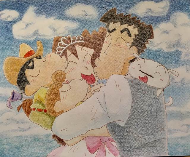 crayon shinchan, Shinnosuke Nohara, Misae Nohara, Himawari Nohara