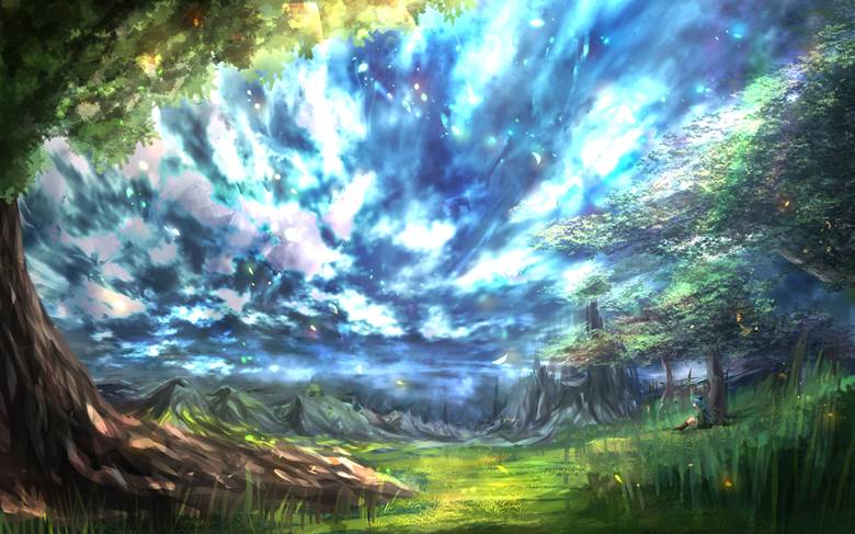 原创, 风景, background, 云, grassland, 蓝天