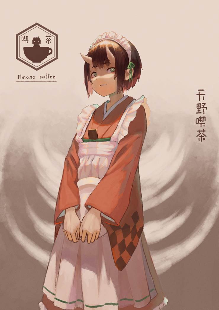 女孩子, 鬼族少女, horned girl, kimono