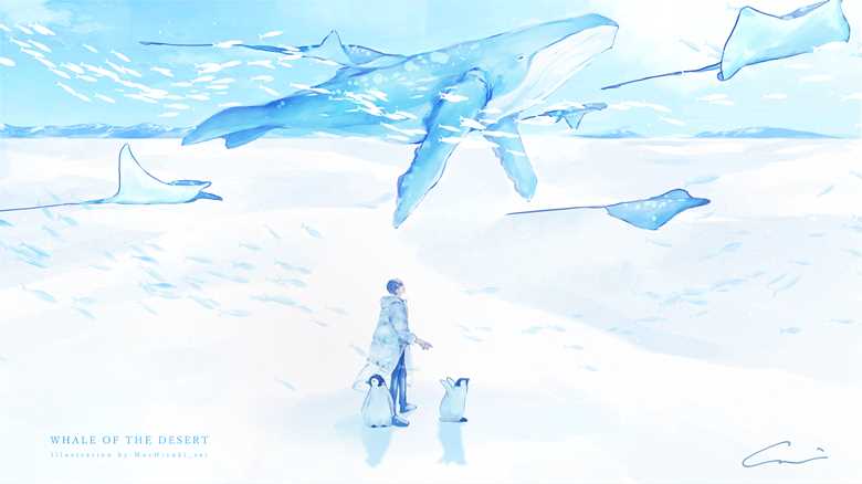 原创, guy, 蓝, sky fish, Emperor Penguin, whale in the sky, Original 500+ bookmarks