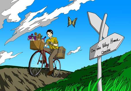 自行车, original illustration, 原创