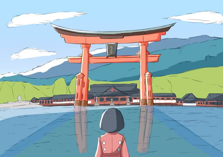 Song of Heike, Itsukushima shrine, 平家物语（动画）, Oldest Series, 女孩子, Torii