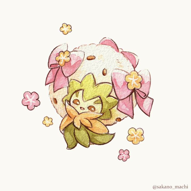 蝴蝶结, transparent watercolor, Eldegoss, Pokémon Unite, 精灵宝可梦, Pokemon 100+ bookmarks