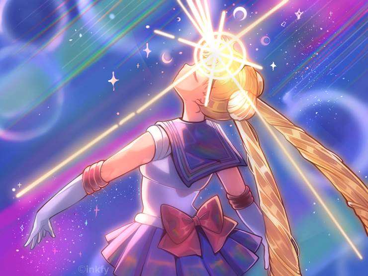 Sailor Moon, 月野兔, 水手月亮, 美少女战士, young girl, 水兵月挑战, 二次创作, 数码, 插画