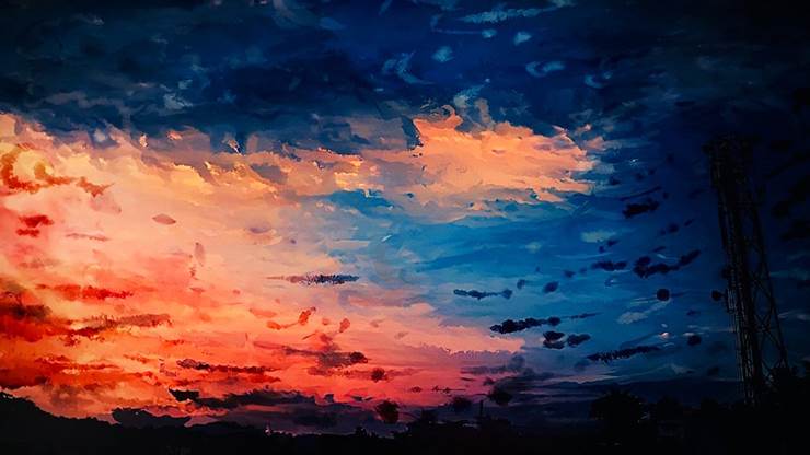 奇幻, dusk, sky, 黄昏, 夕阳, sunset, fantasy, background, 风景