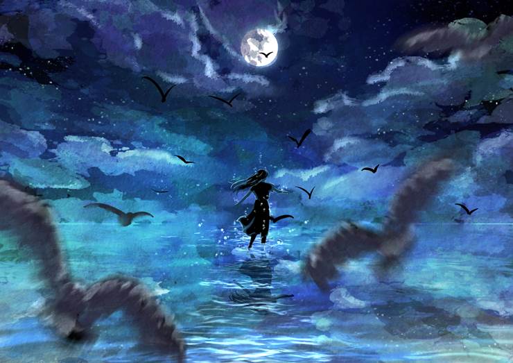 Yorushika, 二次创作, 风景, background, night sky, fantasy scenery, night
